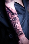 Owl Portrait Animal B&G Tattoo フクロウ リアル 動物 ポートレート タトゥー 